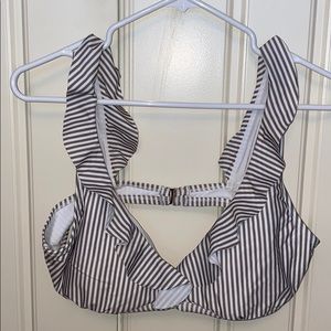 Lauren Conrad ruffle swim suit top- Olive green